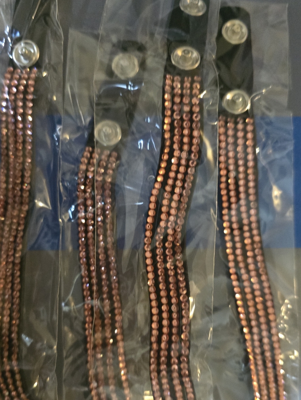 Women's Beaded Wristband Bracelet - Rose Bronze Set of 4